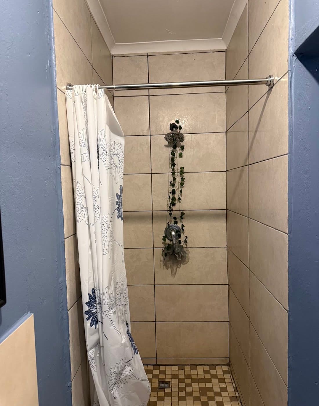 Tiled private shower detail at Westrich